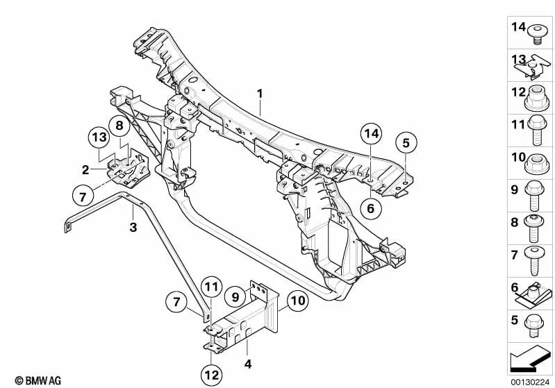 Soporte Contraplaca Gancho de Seguridad para BMW E83, E83N (OEM 51713403606). Original BMW