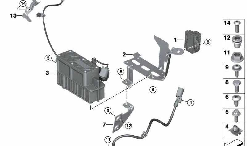 Soporte calentador eléctrico OEM 12218597076 para BMW F22, F23, F34, F32, F33, F36. Original BMW.