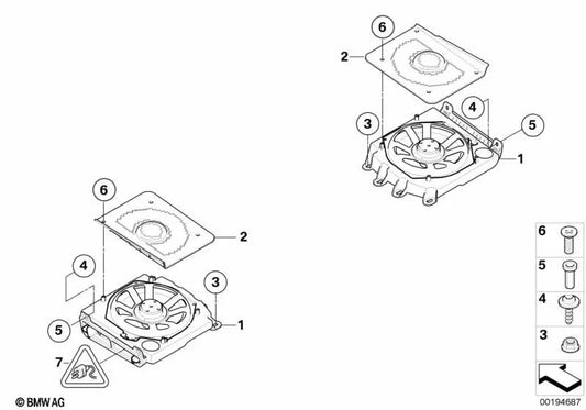 Bass central izquierdo para BMW E60, E61 (OEM 65139143141). Original BMW