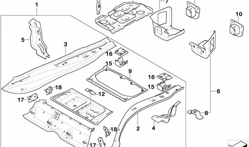 Marco del suelo del maletero para BMW Serie 3 E90, E91, E92, E93 (OEM 41137178135). Original BMW