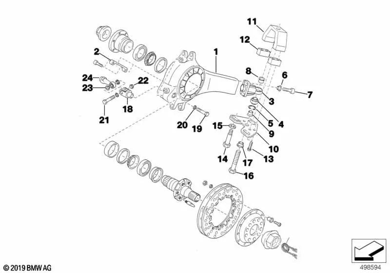 Spacer for BMW E46, F30, F80 (OEM 33332483866). Genuine BMW.