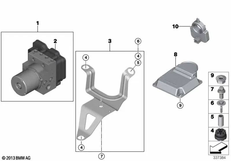 Tornillo ASA con arandela para BMW F07, F10, F11, F06, F12, F13, F01N, F02N, F15, F85, F16, F86 (OEM 07129907192). Original BMW