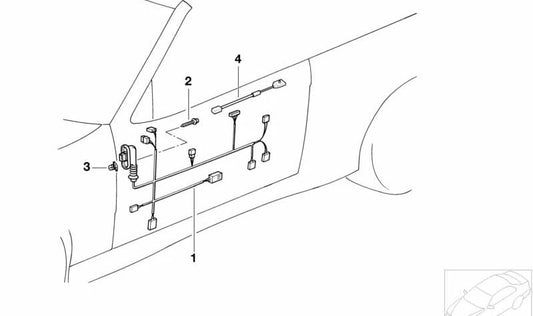 Cableado OEM 61128367529 para la puerta del copiloto {BMW E36}. Original BMW.