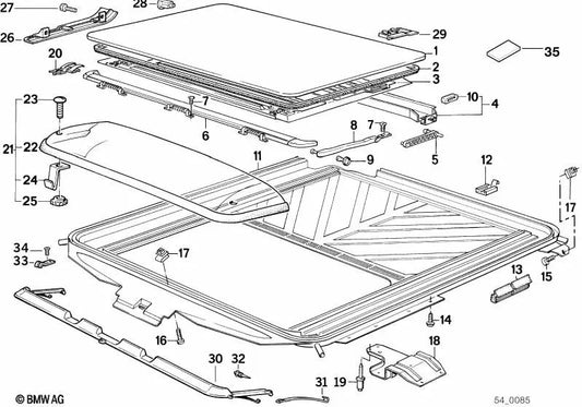 Schiebedachabdeckung für BMW 7er E32 (OEM 54128141866). Original BMW