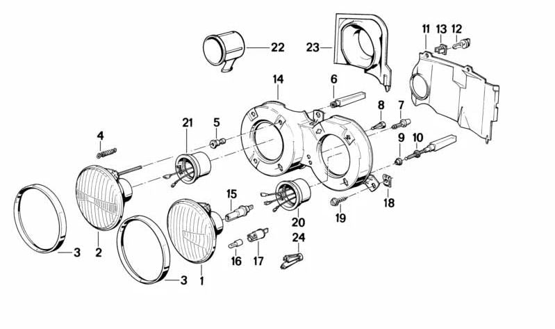 Haltering für Fernlicht links für BMW 3er E30 (OEM 63121370891). Original BMW