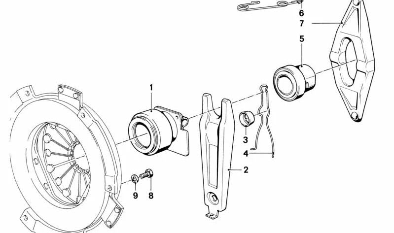 Rodamiento de desembrague para BMW E12 (OEM 21511204225). Original BMW.