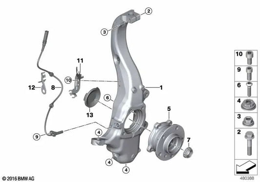 Tapa protectora de pivote para BMW F15, F16 (OEM 31236851690). Original BMW.