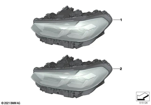 Faro LED AHL izquierdo para BMW F30, F80, E46 (OEM 63115A0E603). Original BMW