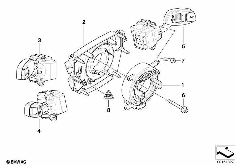 Centro de Control del Volante para BMW E60, E61, E63, E64 (OEM 61319115166). Original BMW