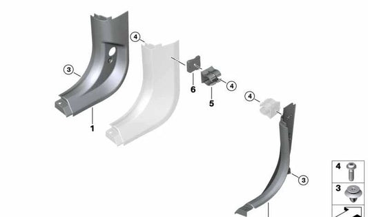 Panel lateral delantero derecho OEM 51437445176 para BMW G32 (Serie 6 Gran Turismo). Original BMW