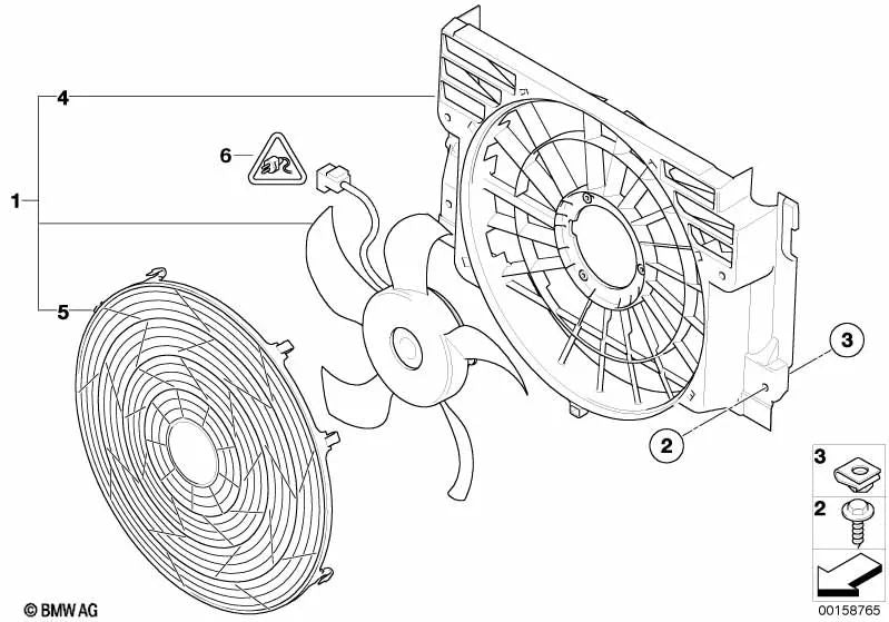 Conducto de presión con ventilador para BMW E53 (OEM 64546921381). Original BMW.