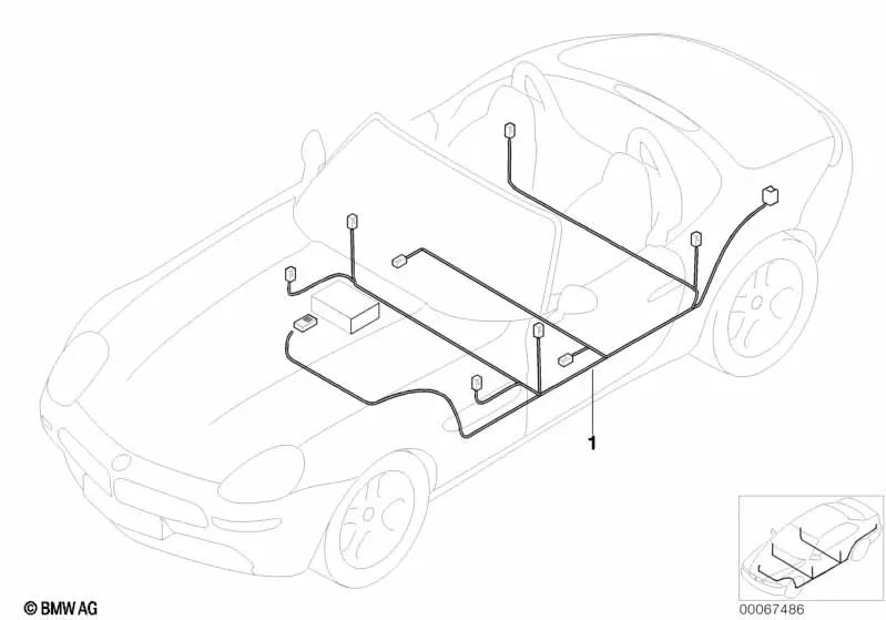 Arnés de Cableado de Audio HiFi para BMW Z8 E52 (OEM 61126918899). Original BMW