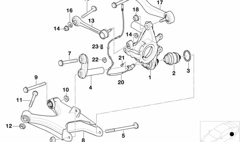 Tornillo de fijación OEM 33321139132 para BMW E36, E38, E34, E32, Z1. Compatible con todos los modelos indicados. Original BMW.