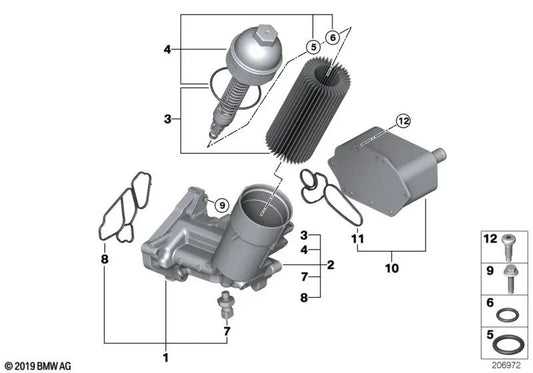 Anillo-O para BMW Serie 3 E46, Serie 5 E39, Serie 7 E38, X5 E53 (OEM 11420006834). Original BMW