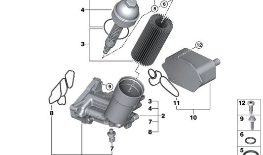 Tornillo ASA para BMW E90, E91, E92, E93, E60, E61, E63, E64, E65, E66, E83, E70, E71 (OEM 07129905590). Original BMW