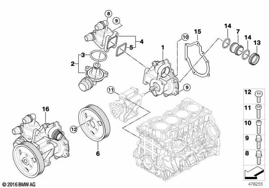 Innentorx-Schraube für BMW E81, E82, E87, E87N, E88, E46, E90, E90N, E91, E91N, E92, E92N, E93, E93N, E60N, E84, E83, E83N, E85 (OEM 11517515852). Original BMW