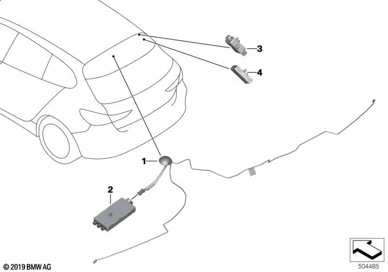 Antenna Amplifier for BMW F44 (OEM 65208795941). Genuine BMW