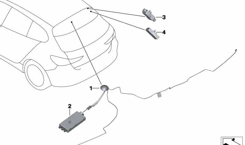 Amplificateur d'antenne OEM 65205A701C6 pour BMW F40, F70. BMW d'origine.