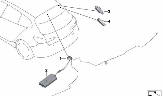 Amplificador de antena OEM 65205A701C6 para BMW F40, F70. Original BMW.