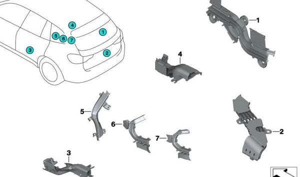 Cubierta de cableado OEM 61136802112 para BMW G01, F97, G02, F98. Original BMW.