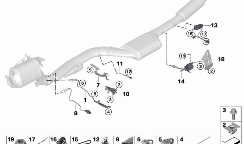 Sensor de partículas diésel OEM 13628582023 para BMW F20, F21, F22, F23, F30, F31, F34, F32, F33, F36, F25. Original BMW