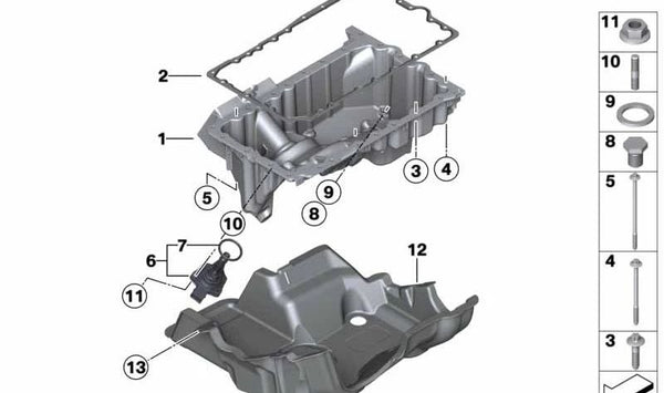 Aislante acústico OEM 11147640170 para BMW F15. Original BMW.