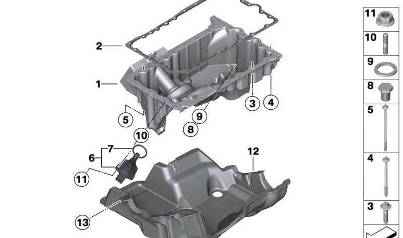 Junta de perfil OEM 11137627511 para BMW (Modelos compatibles: F22, F23, F30, F31, F34, F32, F33, F36, F10, F11, E84, F25, F26, F15, F16). Original BMW.