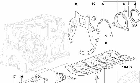 Juego de juntas del cárter libre de asbestos para BMW E46, E39 (OEM 11112247511). Original BMW