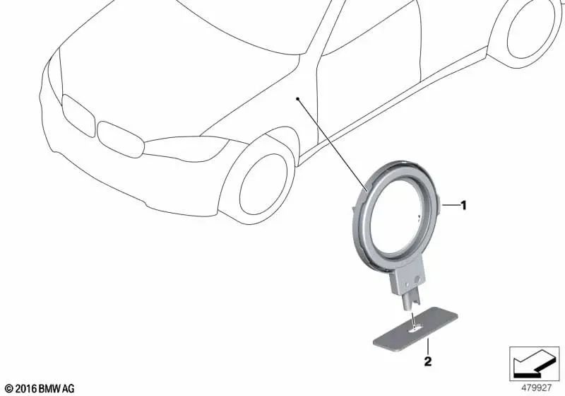 Unidad de luz tapa del conector de carga para BMW F45, F30N, G11, G12, F15 (OEM 63217409973). Original BMW