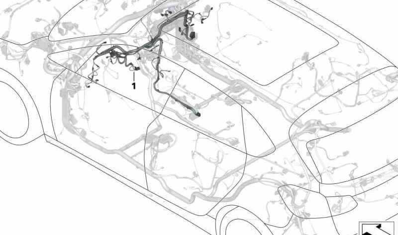 Tabela de instrumentos de fiação OEM 61129384552 para BMW F48. BMW original.