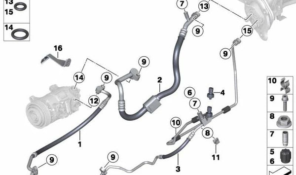 Tubo de Succión para BMW F87N, F80, F82, F83 (OEM 64539321309). Original BMW