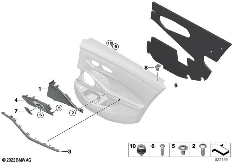 Vellón acústico trasero izquierdo para BMW G20, G20N, G21, G21N, G28, G28N, G80, G81 (OEM 51427479153). Original BMW.