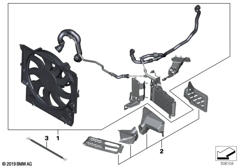 Juego de conductos de aire para BMW E82, E88 (OEM 51742157684). Original BMW.