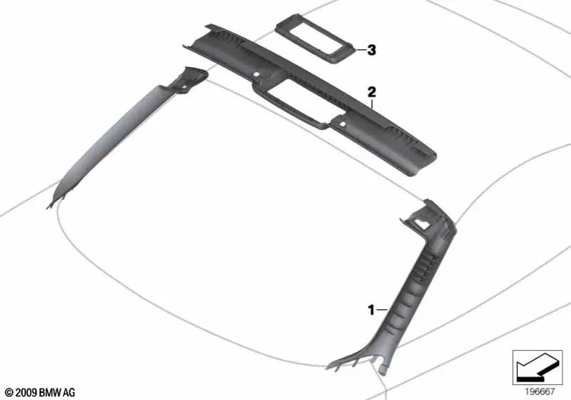 Embellecedor superior del paravientos para BMW Z4 E89 (OEM 51449128407). Original BMW