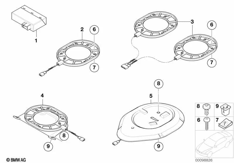 Tuerca de chapa para BMW Serie 7 E65, E66 Z8 E52 (OEM 07129900629). Original BMW