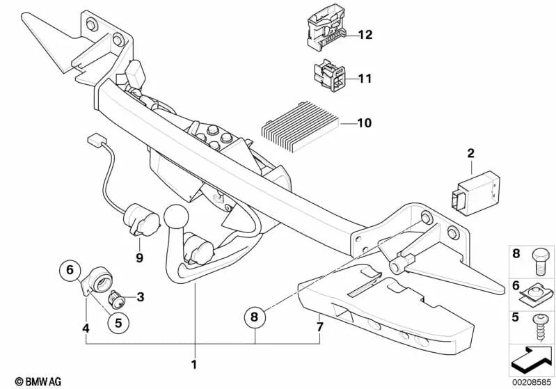 Trailer Hitch Switch Bracket for BMW E90, E90N, E92, E92N, E61N (OEM 71606774671). Original BMW.