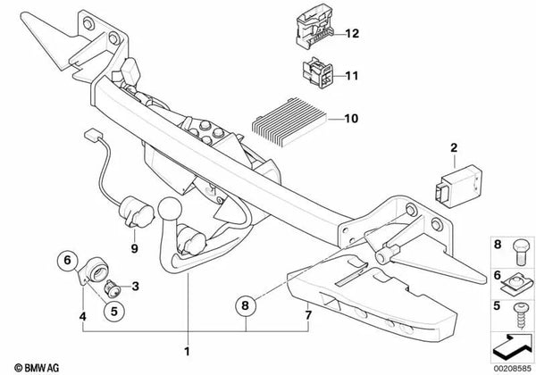 Absorbedor de impacto izquierdo para BMW E61N (OEM 71606776683). Original BMW.