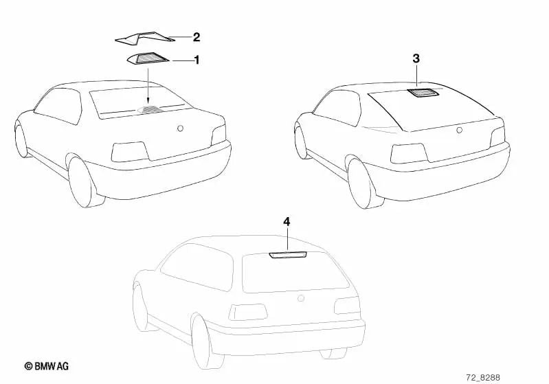 Cover cap for BMW 3 Series E36 (OEM 82299405352). Original BMW.