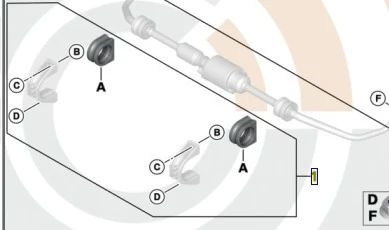 Kit de reparación de soporte de goma para BMW Serie 5 E60, E61 (OEM 31352347939). Original BMW.