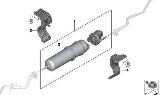 Fuel Filter Support for BMW X5 G05, X6 G06, X7 G07 (OEM 13328472048). Genuine BMW