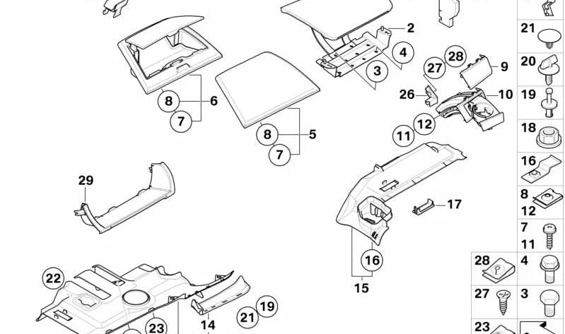 Portavasos para BMW E83N (OEM 51163420693). Original BMW