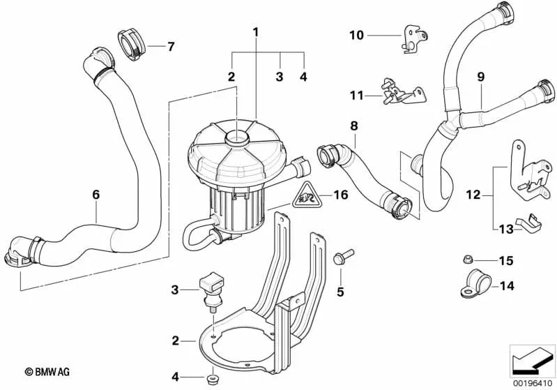 Luftpumpe für BMW 7er E65, E66 (OEM 11727572582). Original BMW