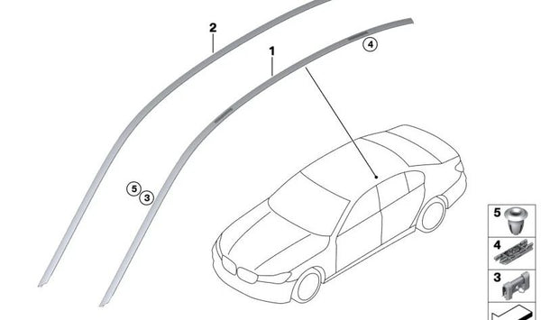 Marco lateral derecho OEM 51337415678 para BMW G32 (Serie 6 Gran Turismo). Original BMW.