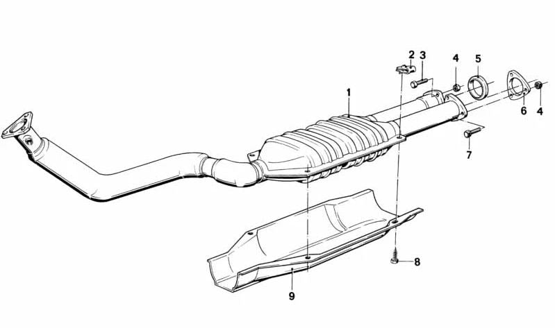 Tubo de Escape Catalizador para BMW Serie 5 E12 (OEM 11761268953). Original BMW