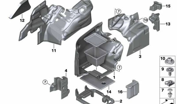 Tapón de salida de cinturón trasero izquierdo OEM 51477362215 para BMW F33, F83. Original BMW.