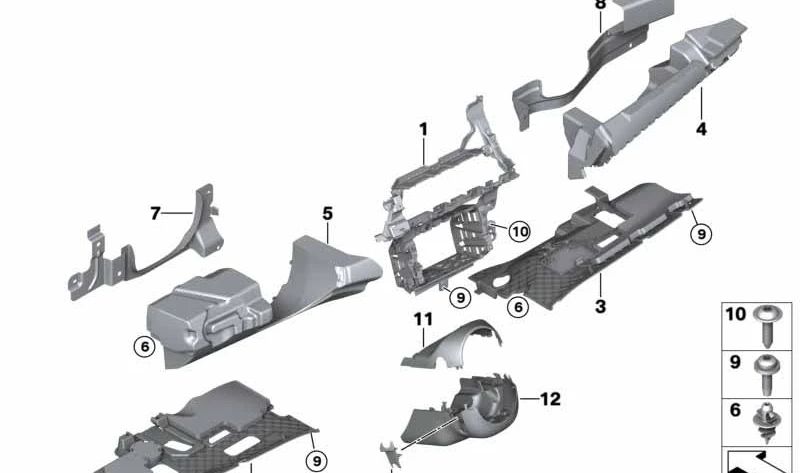 Central functional support OEM 51456958797 for BMW E70, E71, E72. Genuine BMW.