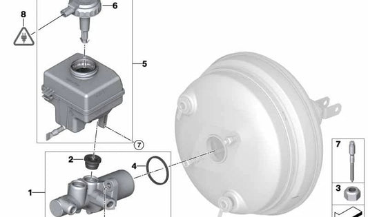 Bomba de freno principal OEM 34336861228 para BMW F10, F01, F02, F15. Original BMW