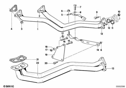 Abgasanlagenträger für BMW 5er E12 (OEM 18211246580). Original BMW.