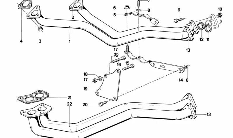 Tubo de escape OEM 18111246461 para BMW E12. Original BMW