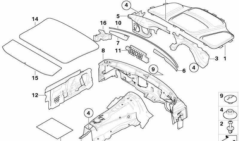 Akustische Isolierung der linken Tür OEM 51487173927 für BMW E63, E64. Original BMW.